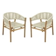 thumbnail image 6 of Harper & Bright Designs Outdoor Accent Chair Set of 2, Outdoor Rope Woven Chairs for Patio, Elegant Double Acacia Wood Group Seating for Outdoor, Beige, 6 of 17