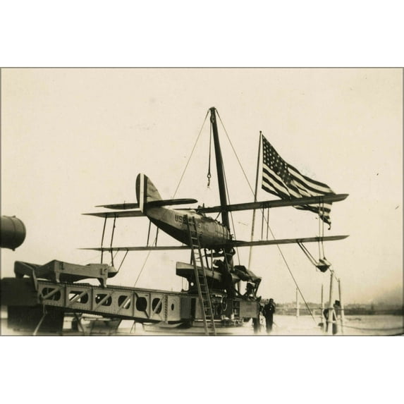 24"x36" Gallery Poster, seaplane of USS NEW MEXICO 1925