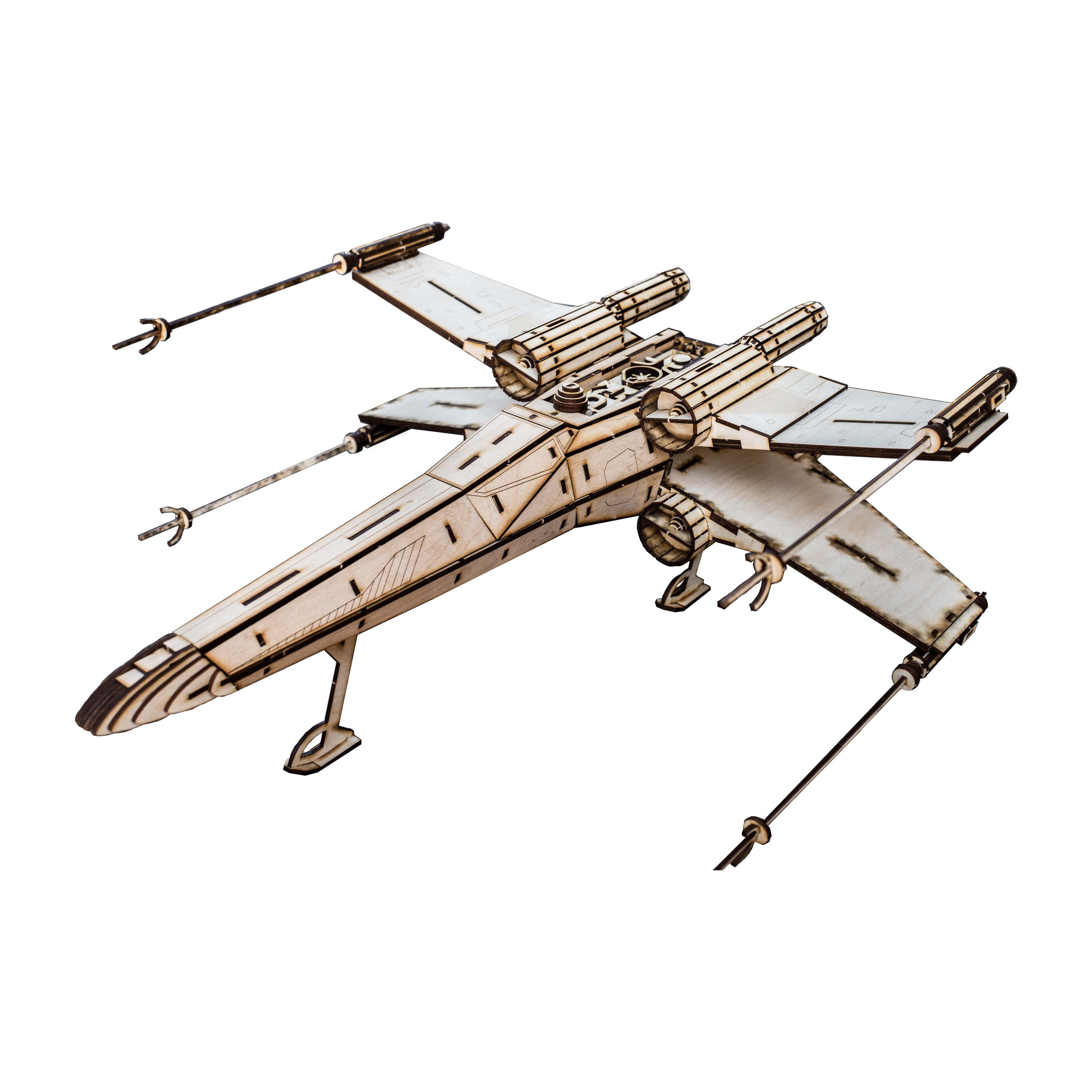 Model Kit Raw Wood  8x8x6" SW Space Fighter Crafts 