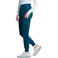 thumbnail image 2 of Cherokee Infinity Women's Scrub Pull-on Scrub Jogger Pants, Mid Rise Bottoms with 4 Pocket with Interior Drawstring Plus Size IN122A, 2XL, Caribbean Blue, 2 of 5
