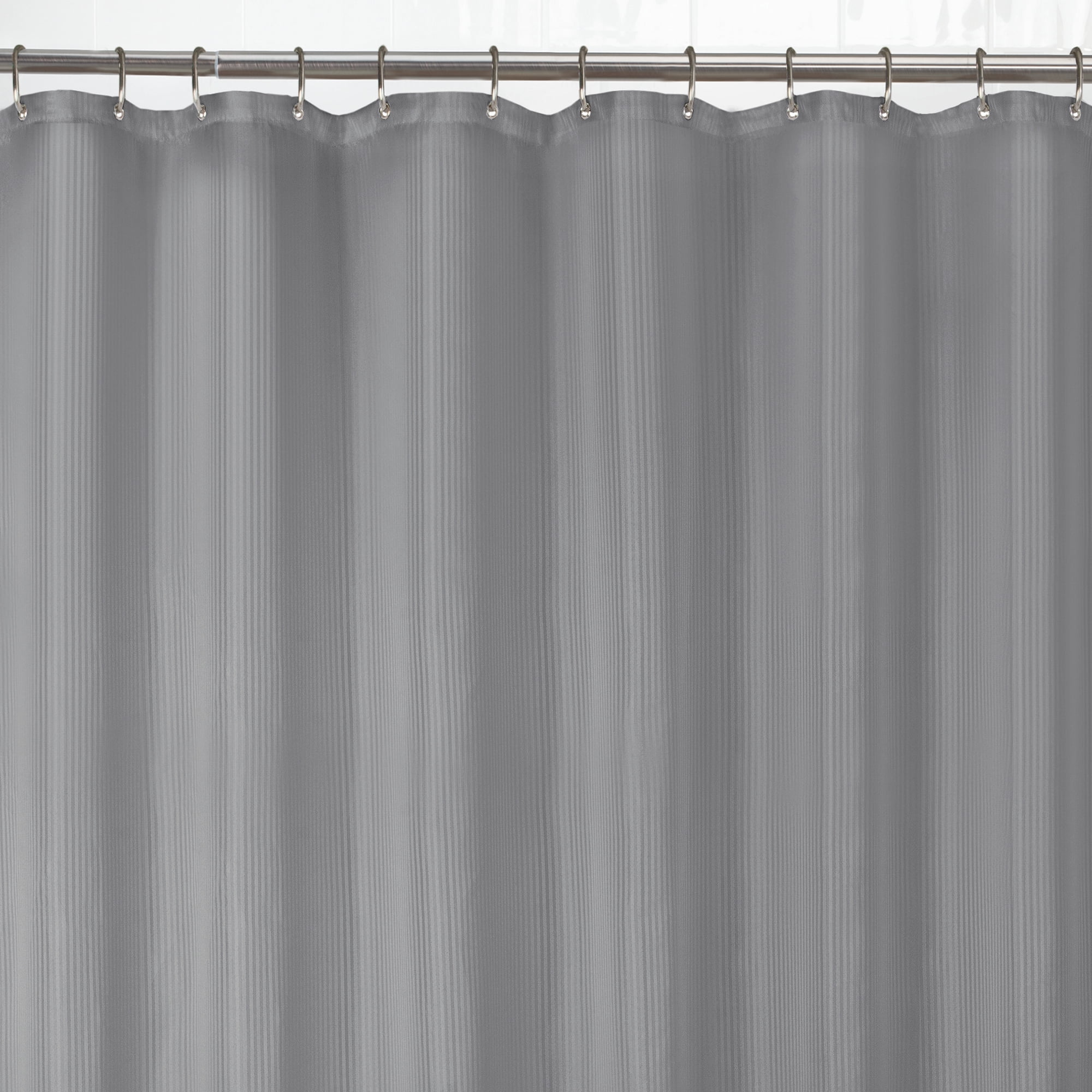 Zenna Home Ultimate Waterproof Striped Fabric Shower Curtain or Liner