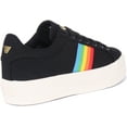 thumbnail image 3 of Gola Classics Orchid Platform Women's Vegan Rainbow Sneakers In Black Size 7, 3 of 6