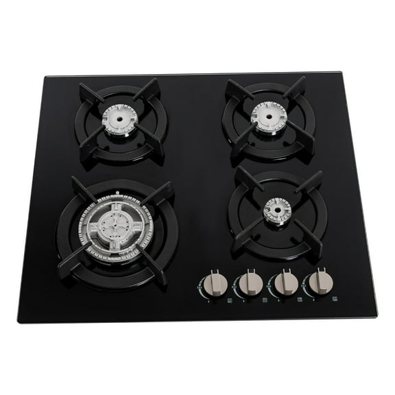TFCFL Gas Cooktop Stove Top 4 Burners NG/LPG Built-in Kitchen Gas Stove Tempered Glass Cooking Stove