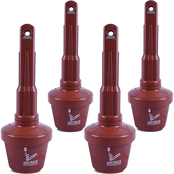 OrangeStar 4 Pack Outdoor Ashtray for Cigarettes, Cigarette Receptacle Butt Disposal, 30” Height Floor Standing Ash Tray Can for Outdoor Patio Indoor Home Decor Garden, Coffee