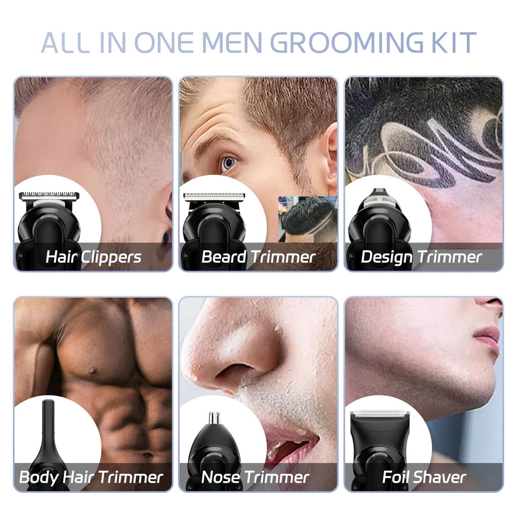 Juyafio 6-in-1 Cordless Beard Trimmer Kit photo 5