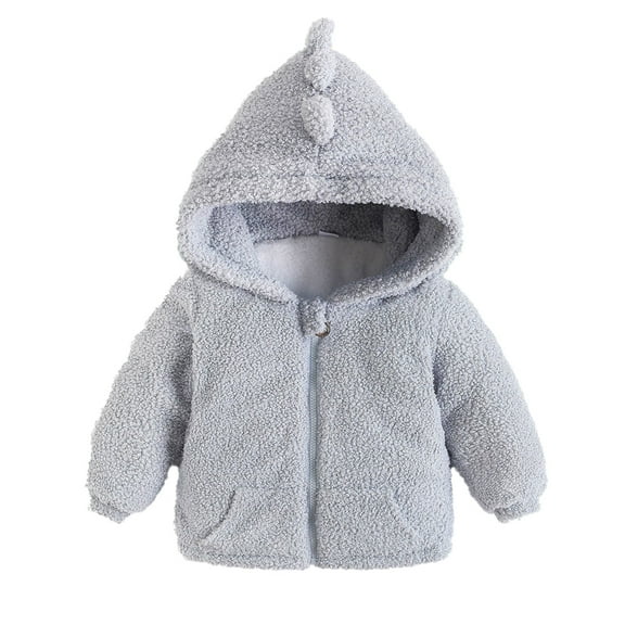 LYMAYTER Girls Boys Fall Winter Jacket Toddler Fleece Long Sleeve Outerwear Big Kids Thickened Wool Sweater Jacket for 1-5 Y