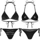 thumbnail image 3 of Minibikini con cordones brillantes metálicos para mujer, traje de baño acolchado con copa triangular, Top con bragas, traje de baño Sexy de 2 piezas, traje de baño para playa, 3 of 5