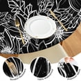 thumbnail image 4 of Round Tablecloth with Elastic Border and Floral Prints, Soft Water-Resistant Polyester Cover, Fits 44-52 Inch Tables for Dining or Patio, 4 of 7