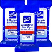 (3 Pack) Nice 'n CLEAN Antibacterial Hand Wipes, 20 count