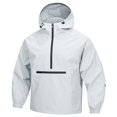 thumbnail image 4 of Sewkxo Rain Jacket Men Quarter Zip Pullover Waterproof Lightweight Windbreaker Hooded Raincoat for Outdoor Hiking Running,Light Gray L, 4 of 4