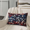 thumbnail image 5 of Picia Red Blue White Stars Pattern Plush Pillow Case – Soft and Cozy Cushion Cover, Hypoallergenic Throw Pillow Case for Home Decor-20"x30", 5 of 6