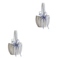 thumbnail image 3 of Bewildely Cesta de boda, diseño Simple, portador de anillos para niños, soporte de flor de corazón, contenedor de banquete, cestas, accesorios Azul 2Conjunto, 3 of 6