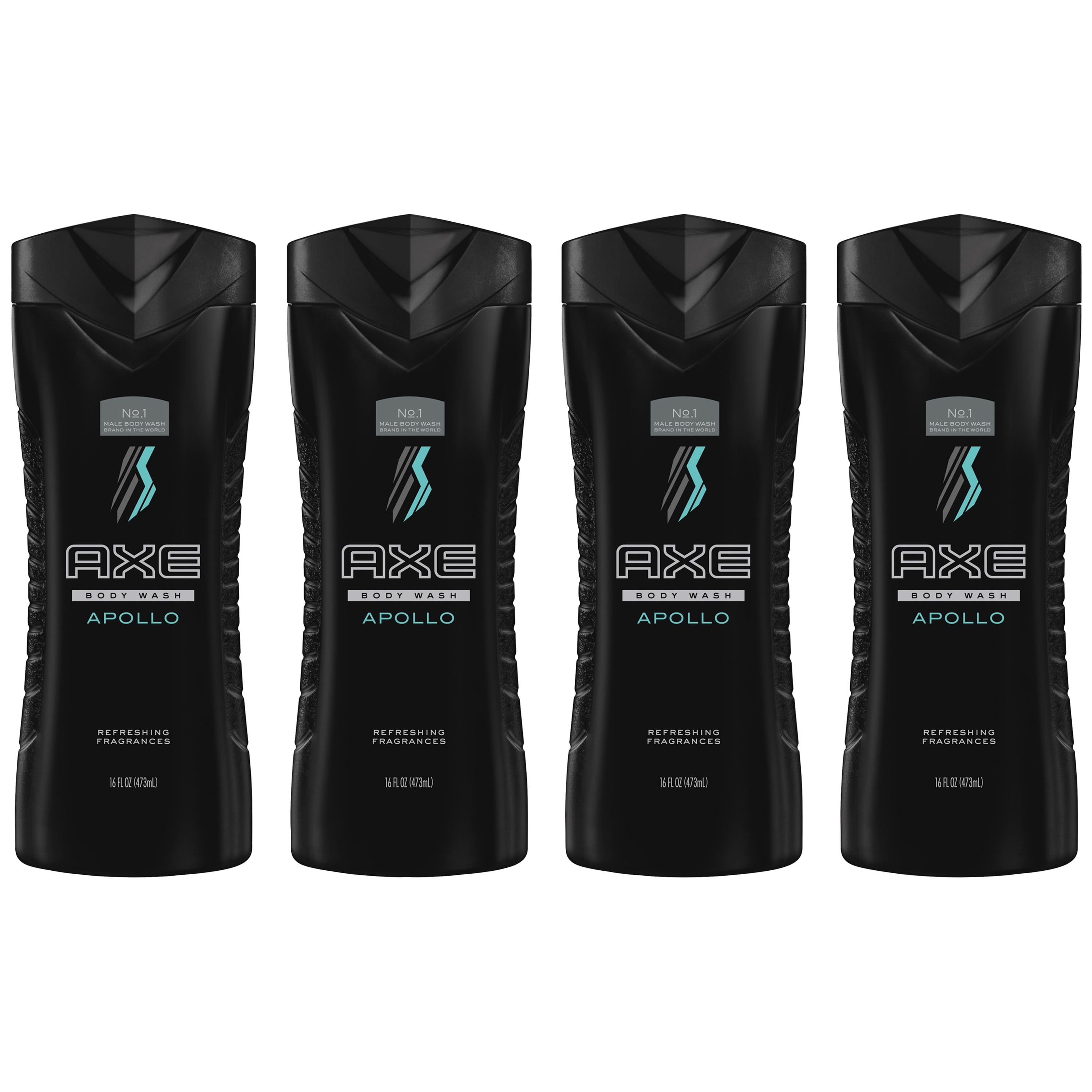 (Buy3, Get1 Free) AXE Body Wash for Men Apollo 16 oz, 4 Count Walmart