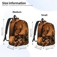 thumbnail image 3 of Rateoe Coffee Beans Pattern Canvas College Laptop Backpack,Travel Daypack,Durable Rucksack Travel Notebook Bag School Backpack Book Bag for Men Women-Small, 3 of 7