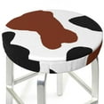 thumbnail image 3 of Bingfone13 Inch Padded Round Bar Stool Cover Cushion With Elastic Fabric Round Chair Seat - Brown Black Cow, 3 of 7