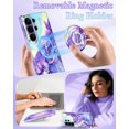 thumbnail image 3 of Avocase Compatible with Magnetic for Samsung Galaxy S26 Ultra Case with Invisible Ring Stand,Rugged Slim Shockproof Marble Pattern Design Case for Women Men Girls,Purple Marble, 3 of 8