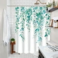 thumbnail image 6 of Teal Eucalyptus Shower Curtain Watercolor Floral Plant Leaf Shower Curtains for Bathroom Botanical Flower Waterproof Fabric Bath Curtain Decor with Hooks (Teal, 72'''' x 72''''), 6 of 6