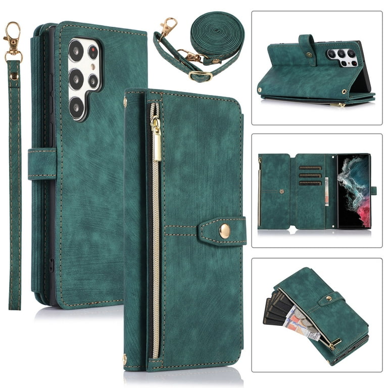 K-Lion Leather Wallet Case for Samsung Galaxy S23 Ultra with Card