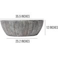 thumbnail image 2 of Handcrafted  Wood Coffee Table, Round Drum Shape, Sandblasted Black, Farmhouse Style, 2 of 9