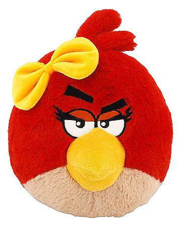 Angry Birds Plush Red Girl Bow Stuffed Animal Bird Toy 5" Cardinal Rovio 