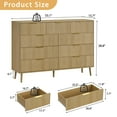 thumbnail image 7 of YouTrend Fluted 9 Drawers Dresser, 55.1" Wide Modern Chest of Drawers with Wood Foot, Dresser TV Stand Up to 65 Inch TV, Wood Drawer Organizer for Bedroom, Living Room, Hallway, 7 of 7