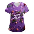thumbnail image 4 of Garbnen Thanksgiving Scrubs for Women Funny Xmas Printed V Neck Short Sleeve Fall Scrubs for Women Tops Nursing Uniform with Pocket S-5XL, 4 of 5