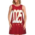 thumbnail image 1 of Fotbe Happy New 2025 Year Vestido de Verano sin Mangas para Mujer – Vestido Midi Línea A, Estilo Camiseta Floral, Vestido Playero Casual y Fluido, 1 of 7