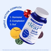 Clear Skin Supplement with Zinc, DIM & Probiotics, 3-in-1 Formula with Hyaluronic Acid, Niacinamide & Vitamins, Dietary Supplement, 120 Capsules