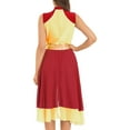 thumbnail image 2 of Alvivi Women's Praise Worship Dance Dress Asymmetrical Hem Chiffon Liturgical Lyrical Dance Costume Red&Yellow L, 2 of 7