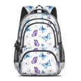thumbnail image 2 of Butterfly and Watercolor Purple Pattern Cute School Backpack Bag with Padded Back and Adjustable Shoulder Straps 16.9 X 12.6 X 5.9 Inches, 2 of 5