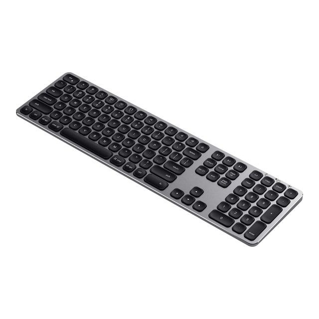 Satechi Clavier Bluetooth en Aluminium avec Pavé Numérique - Compatible avec Mac Pro/iMac, 2020/2018 Mac Mini, 2019 MacBook Pro, 2020 iPad Pro, 2012 et Appareils Mac Plus Récents (Anglais, Gris Cosmique)
