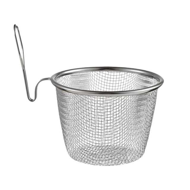 Colador de malla para ollas calientes, colador de acero inoxidable con asa para hervir pasta Grande