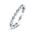 thumbnail image 3 of Simulated Cubic Zirconia Size-5 Full Eternity Stackable Ring Wedding Band 925 Sterling Silver, 3 of 7