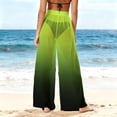 thumbnail image 7 of Sheer Mesh Beach Pants for Women High Waisted Ombre Color Block Wide Leg Cover Up Trousers Gradient Chiffon Look Flowy Swimwear Coverups, 7 of 7