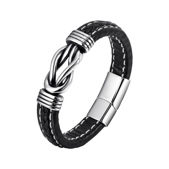 JeashCHAT Ethnic Style Jewelry Stainless Steel Bracelet Men's Hand Woven Titanium Steel Bracelet