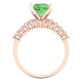 thumbnail image 4 of Clara Pucci 14K Rose Gold Princess Cut 2Ct Simulated Green Diamond Engagement Ring + Matching Band - Luxury Box Included, 4 of 7
