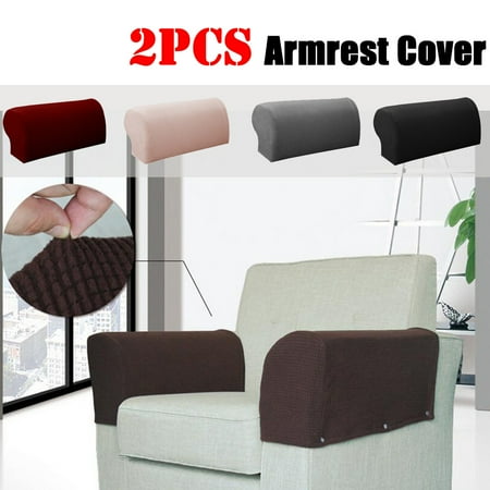 2pcs Stretch Fabric Armrest Covers Sofa Armchair Slipcovers