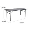 thumbnail image 4 of Flash Furniture 6' Rectangular Plastic Event Folding Table with Carrying Handle, Dark Gray, 4 of 13