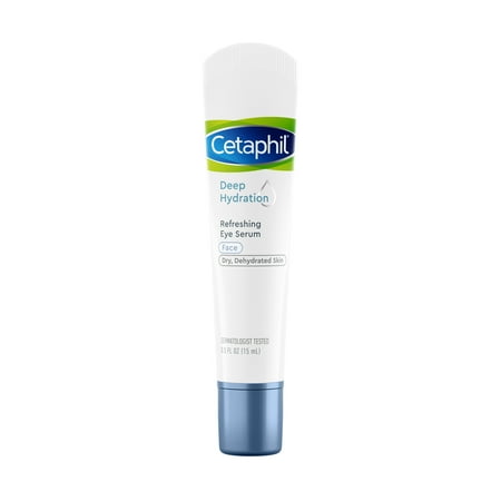 Cetaphil Deep Hydration Refreshing Eye Serum, 48 Hour Hydrating Under Eye Cream For Dark Circles and Puffiness With Hyaluronic Acid, Vitamin E & Vitamin B5, 0.5 fl (Best Over The Counter Eye Cream For Fine Lines)