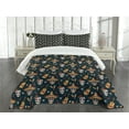 thumbnail image 3 of Ambesonne Mexican Quilted Bedspread Set 3 Pcs, Skull Sombrero Chili, King Size, Multicolor, 3 of 5