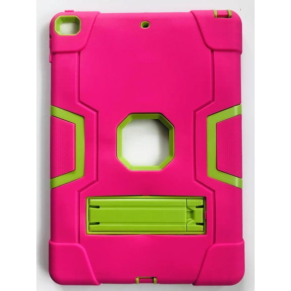 Golden Sheeps Compatible for iPad 9/8/7 Generation Case (2021/2020/2019) 10.2 inch Impact Hybrid Drop Proof Armor Defender Full-Body Protection Case Convertible Built in Stand-Pink Green