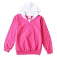 thumbnail image 2 of Ulanda Girls Oversized Hoodie Little & Big Kids Color Block Hooded Sweatshirts Trendy Long Sleeve Pullover with Pocket (Hot Pink, 13-14 Years), 2 of 7