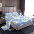 thumbnail image 1 of Erosebridal Rustic Groovy Sheet Set Twin, Daisy Flower Bedding Sets Twin Size, Blue 3-Piece, 1 of 7