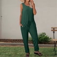 thumbnail image 2 of HBFAGFB Rompers for Women 2024 Spring and Summer Short Sleeved Wide Leg Pants Jumpsuit Green Size XL, 2 of 3