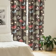 thumbnail image 2 of Ambesonne Tropical Curtains, Fun Watermelon Monstera, Pair of 28"x84", Red Sage Green Brown, 2 of 5