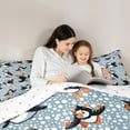 thumbnail image 5 of Homewish Cute Cartoon Penguin Full Size Comforter Sets,Antarctic Wild Animal Bedding Comforter Set,Blue White Black Bedding Sets For Boys Hgirls,Breathable Home Decor Reversible,3pcs, 5 of 8
