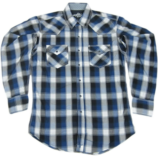 Wrangler Mens 20X Twenty X Western Plaid Pearl Snap Shirt MJ1250M 