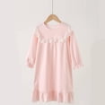 thumbnail image 1 of TIMIFIS Longues Robe de Nuit à Manches pour Filles Tout-Petits, Col Rond, Fluide, Confortable, Couleur Unie, Décontractée, Douce, Légère, Pyjama de Nuit Élégant pour Enfants, pour 3-15 Ans, 1 of 3