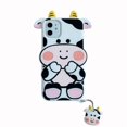 thumbnail image 1 of Funda de silicona linda y divertida con diseño de vaca de dibujos animados, funda interesante y fresca de animal con lindo colgante, funda de teléfono con protección antiarañazos, funda de teléfono linda de vaca de dibujos animados 12mini/11pro para iphone8plus/se2/XR funda de silicona suave oso de fresa Electrónica, 1 of 5