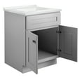 thumbnail image 5 of Design House Brookings 25" x 22" Assembled Shaker 2-Door Bathroom Vanity with Cultured Marble 4" Centerset Solid White Top, Sherwin Williams® Gray/White, 5 of 21